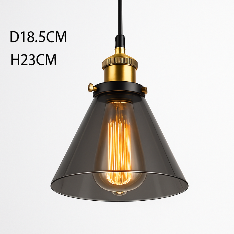 Suspension en verre fumé Vintage