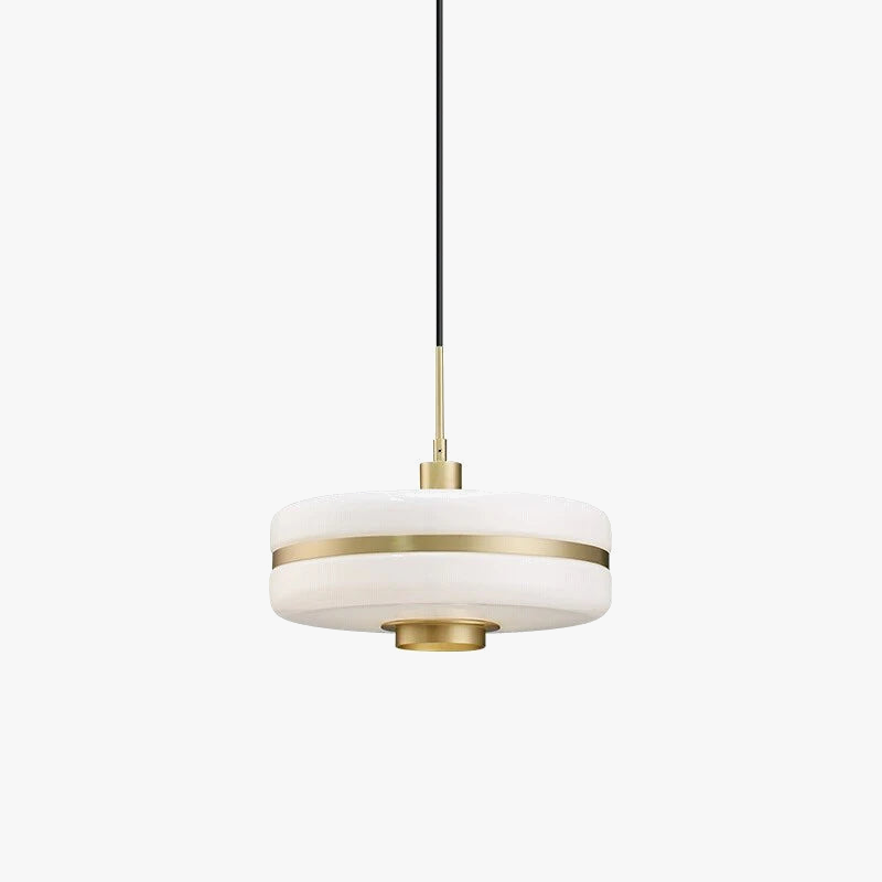 Suspension en verre laiteux doré