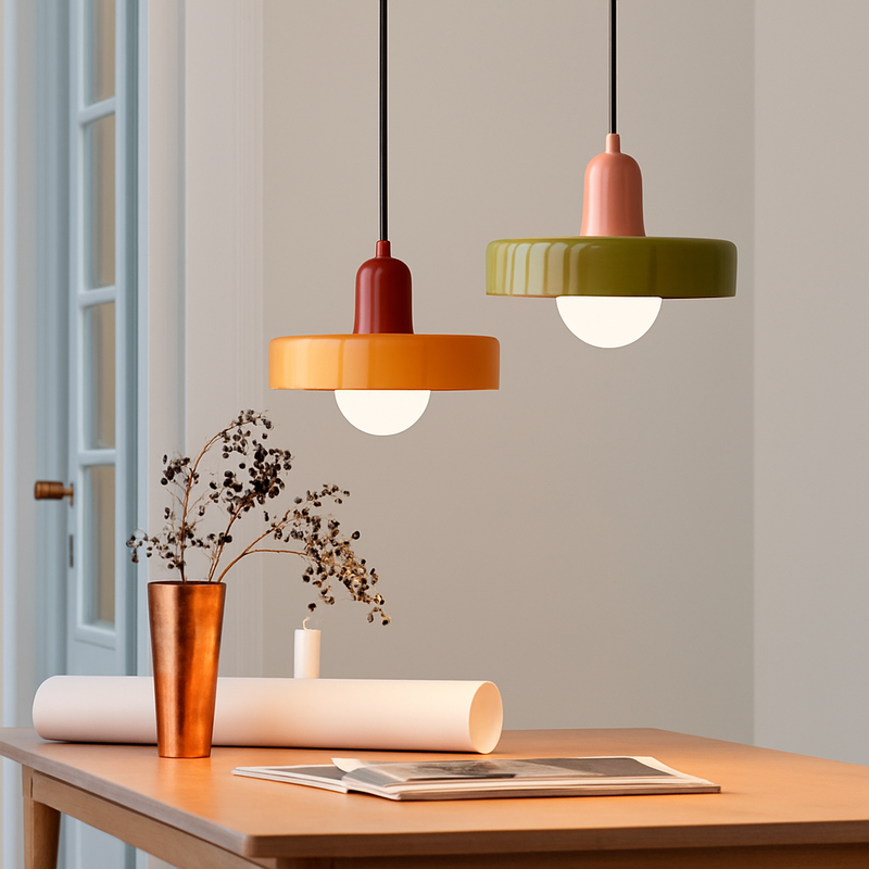 Suspension en verre nordique couleur bonbon