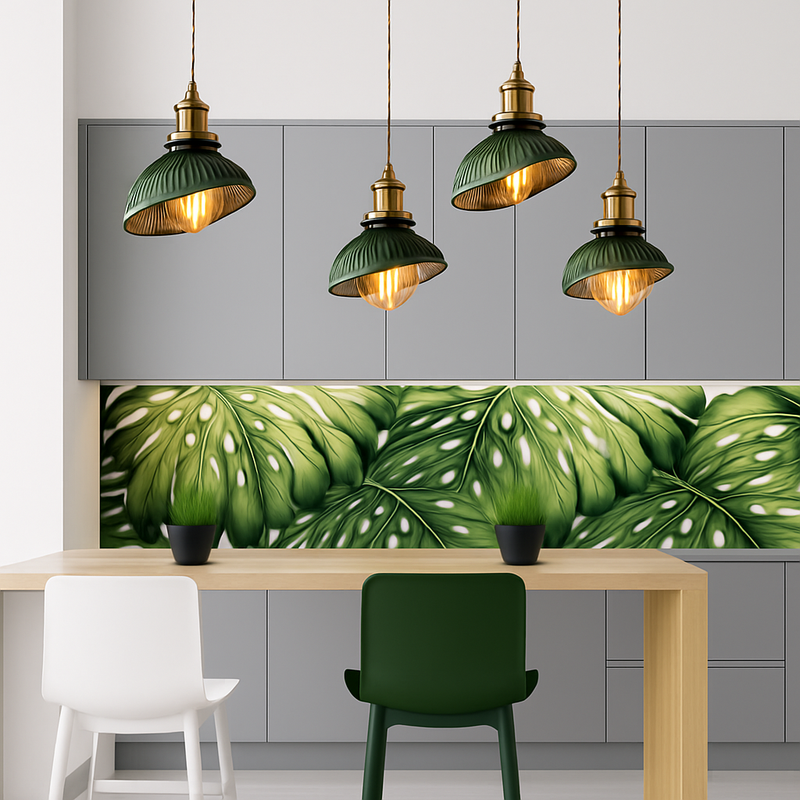 Suspension en verre vert scandinave