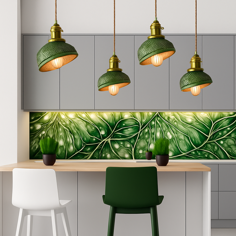 Suspension en verre vert scandinave