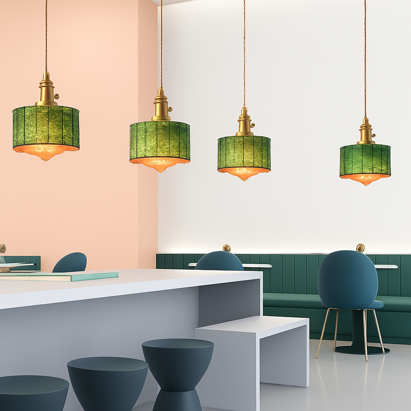 Suspension en verre vert scandinave