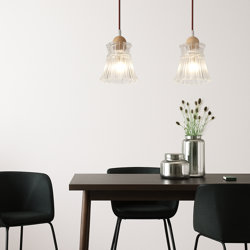 suspension japonaise moderne en bois et verre luminaire design