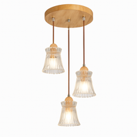 suspension japonaise moderne en bois et verre luminaire design