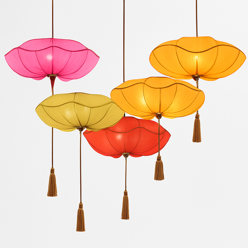 Suspension Lanterne chinoise suspendue en tissu fait à la main