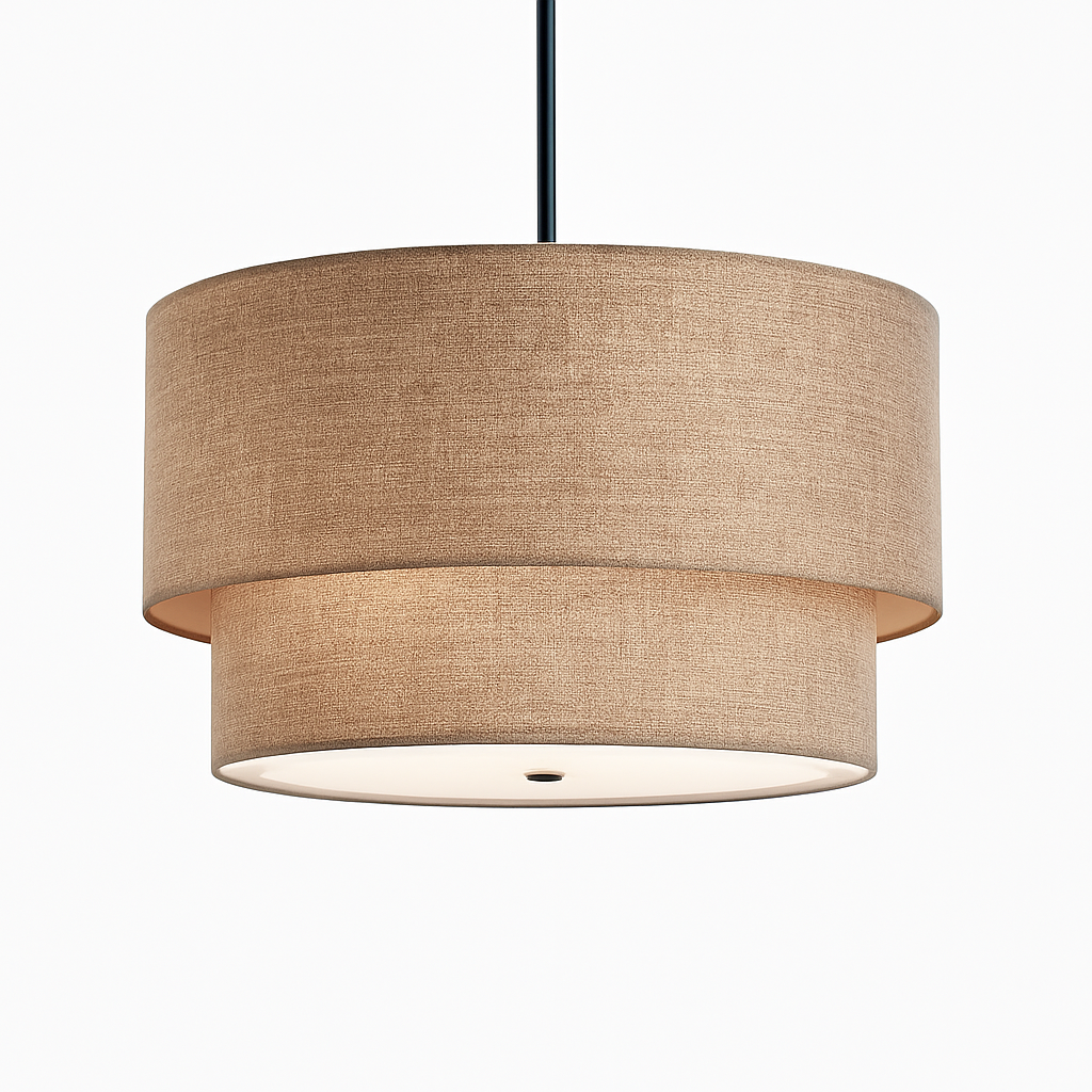 Suspension LED cylindrique en tissu Foyer - vue 5 sur 7
