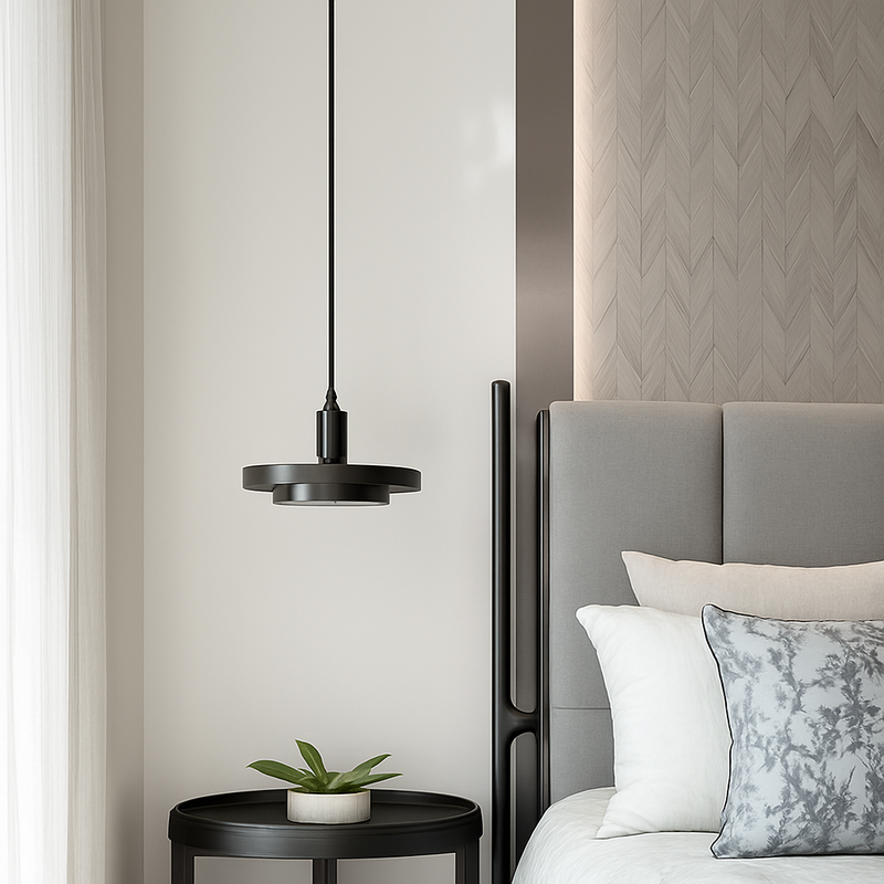 suspension LED design nordique en fer et marbre pour intérieur