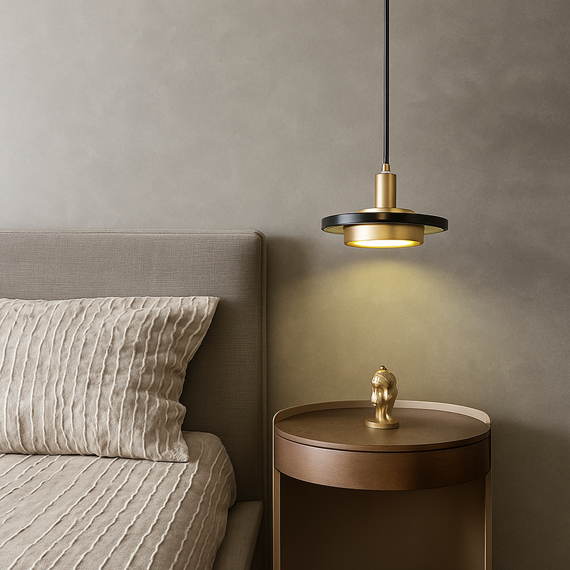 suspension LED design nordique en fer et marbre pour intérieur