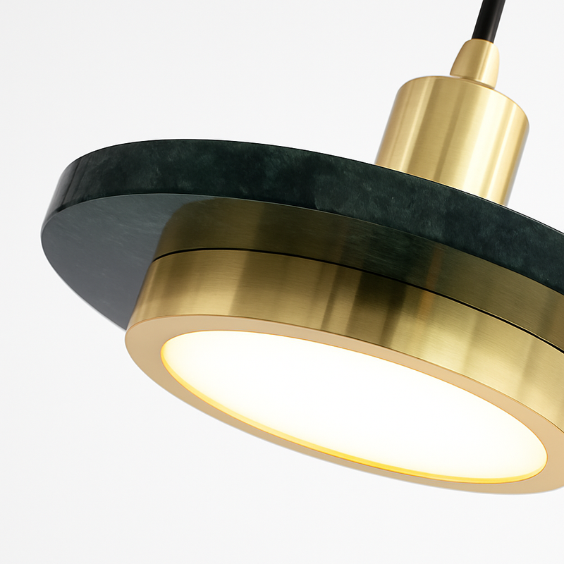 suspension LED design nordique en fer et marbre pour intérieur