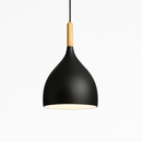 Suspension LED en métal coloré et baton en bois Nordic