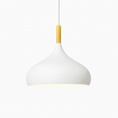Suspension LED en métal coloré et baton en bois Nordic