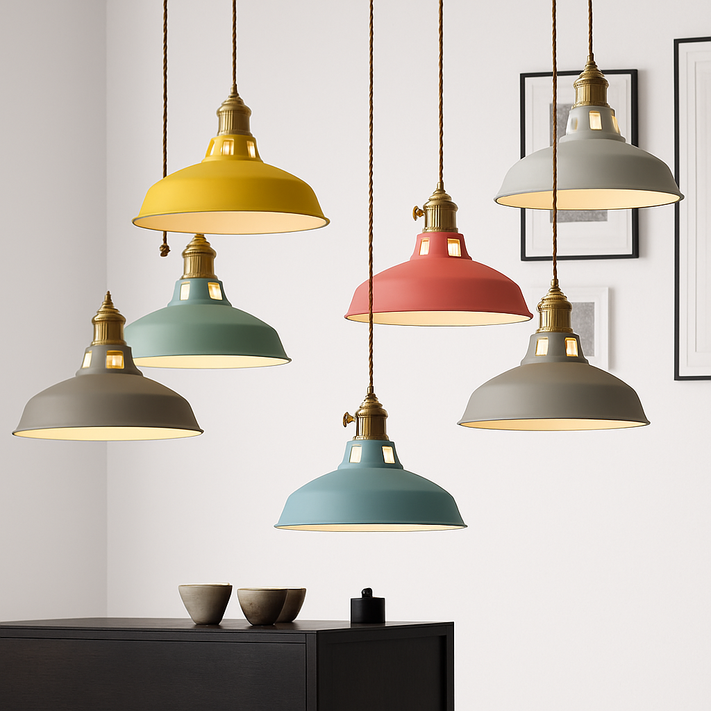 Suspension LED en métal coloré Loft - vue 4 sur 11