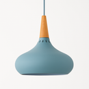 Suspension LED en métal et tige en bois Loft