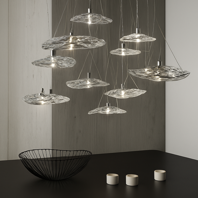 Suspension led en verre design nordic manta