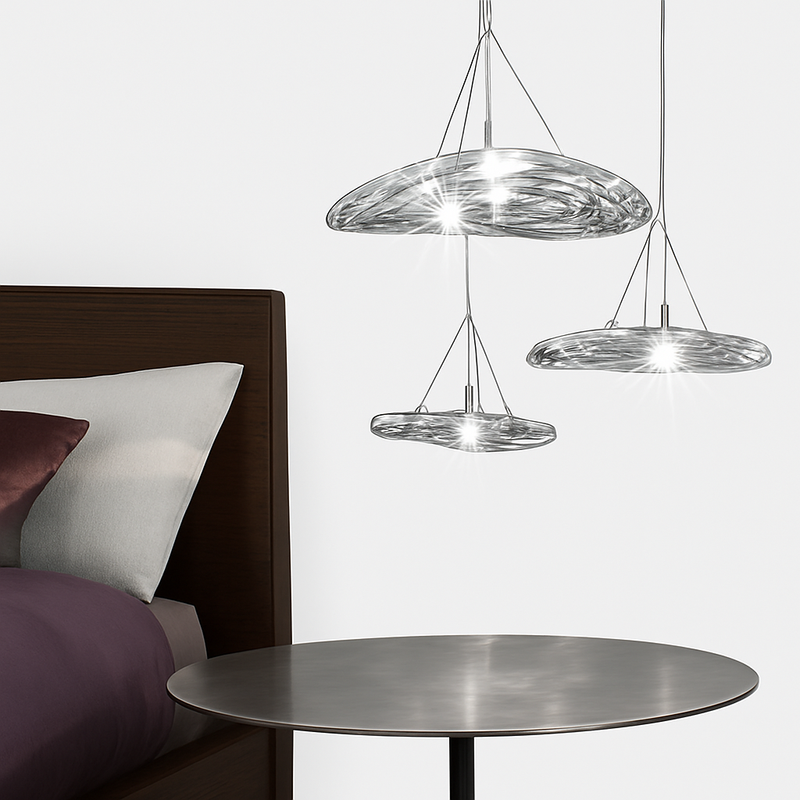 Suspension led en verre design nordic manta
