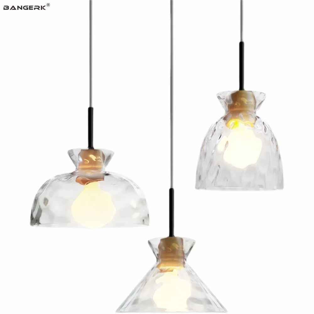 suspension LED en verre design nordique moderne décorative
