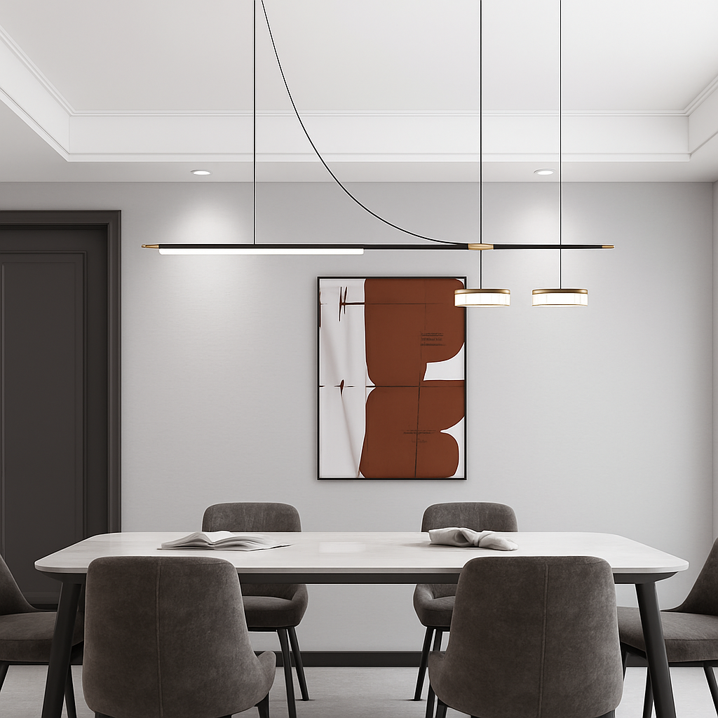 suspension à led linéaire design moderne pour décoration intérieure - vue 7 sur 9