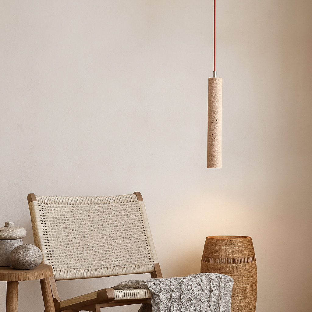 Suspension LED Long Tube bois plafonnier Style japonais vent silencieux chambre chevet lustre rétro moderne G9 remplaçable - vue 6 sur 7