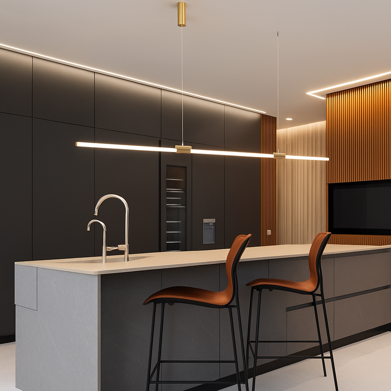 Suspension Led lumière cuisine éclairage lustres modernes pour salle à manger Table à manger suspension Led lampe Bronze Lustre App/télécommande