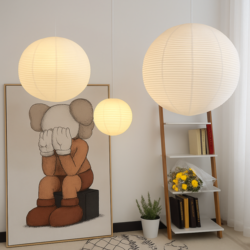 Suspension LED papier japonais sphères