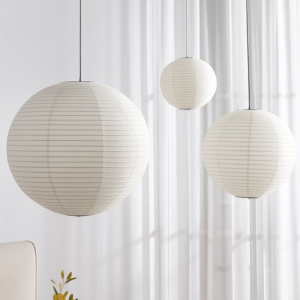 Suspension LED papier japonais sphères - vue 7 sur 11