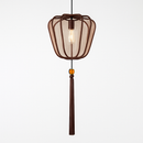 Suspension LED style chinois en tissu