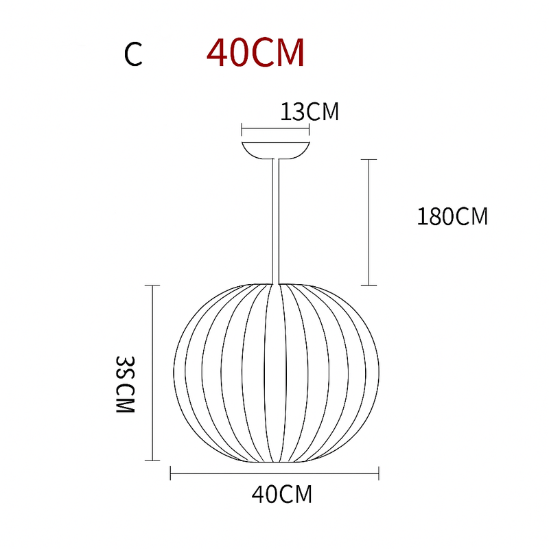 Suspension moderne en papier style japonais Silk