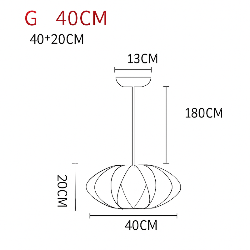 Suspension moderne en papier style japonais Silk
