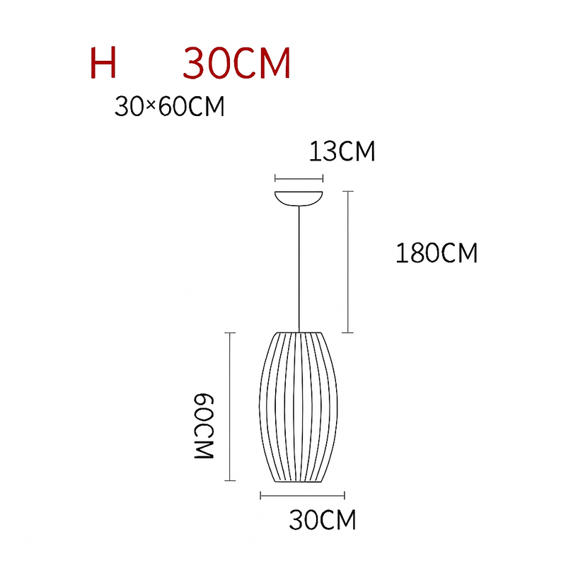 Suspension moderne en papier style japonais Silk