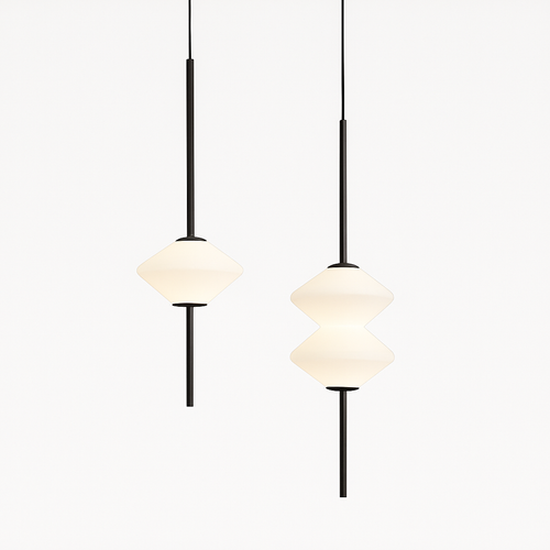 suspension moderne en verre avec fil métallique réglable