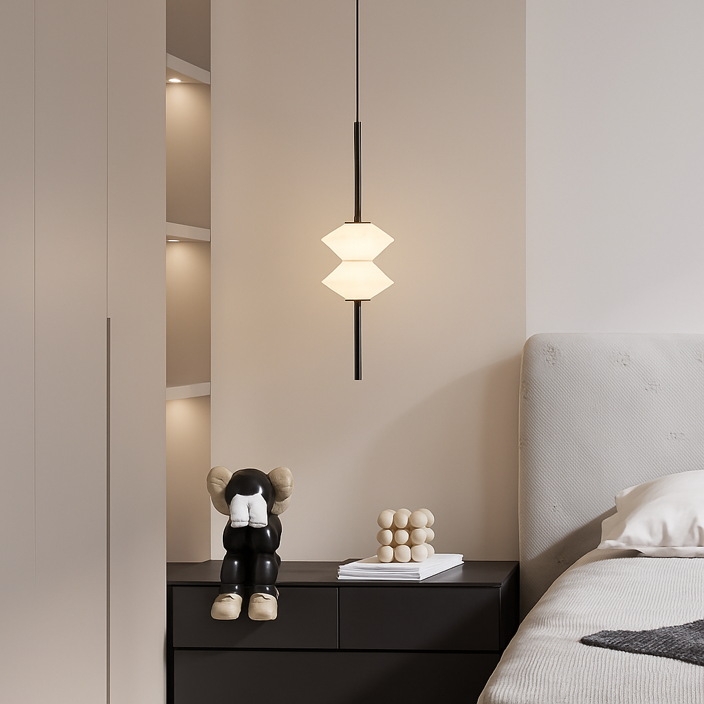 suspension moderne en verre avec fil métallique réglable - vue 4 sur 10