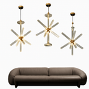 suspension nordique en verre transparent pour éclairage décoratif
