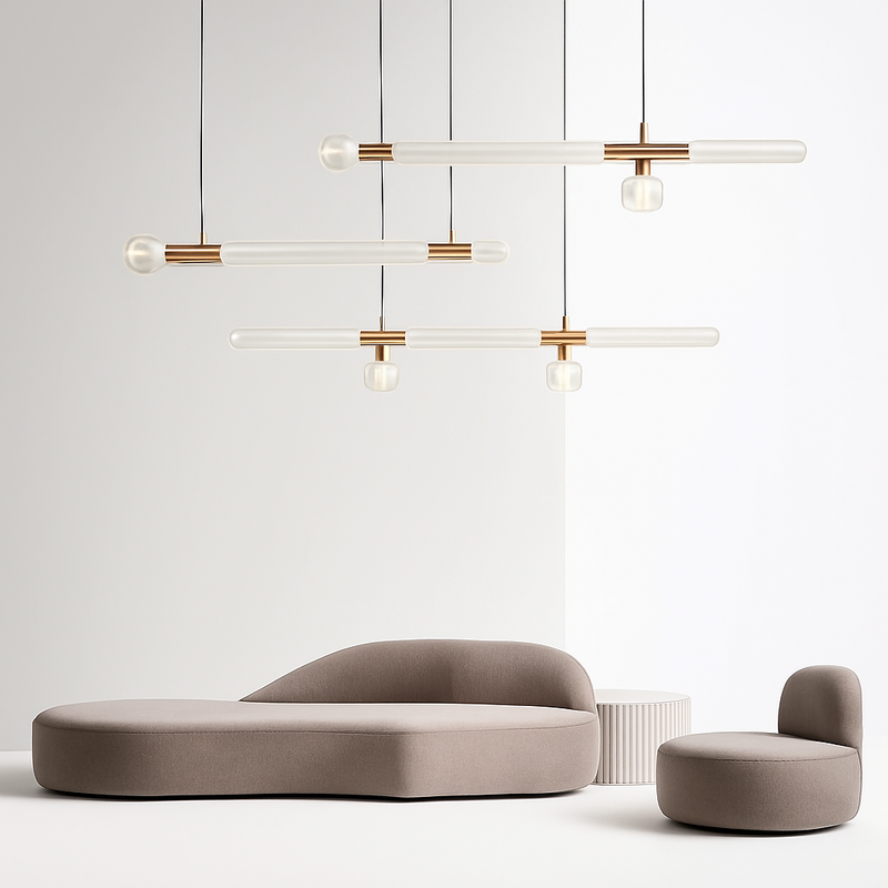 suspension nordique en verre transparent pour éclairage décoratif