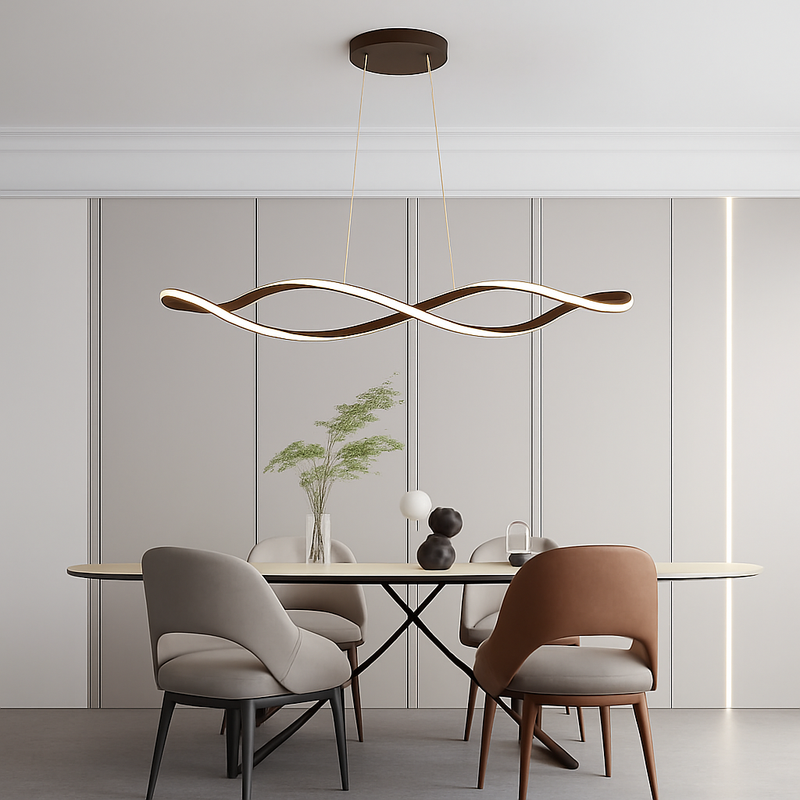 Suspension Suspension LED Lustres LED modernes pour salle à manger salon chambre L92cm Or / Chrome / Noir Télécommande / Contrôle APP