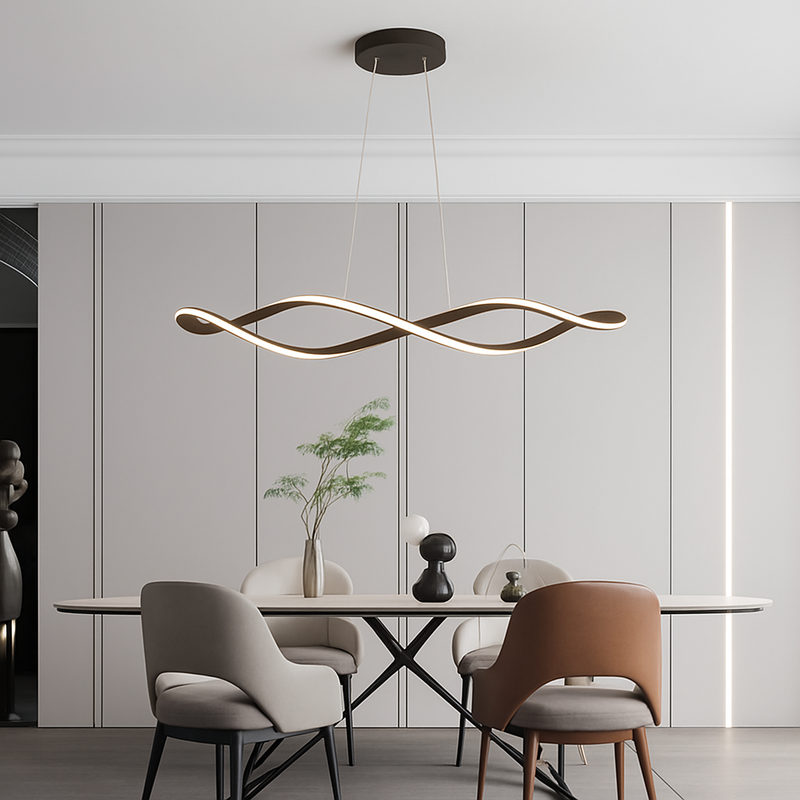 Suspension Suspension LED Lustres LED modernes pour salle à manger salon chambre L92cm Or / Chrome / Noir Télécommande / Contrôle APP