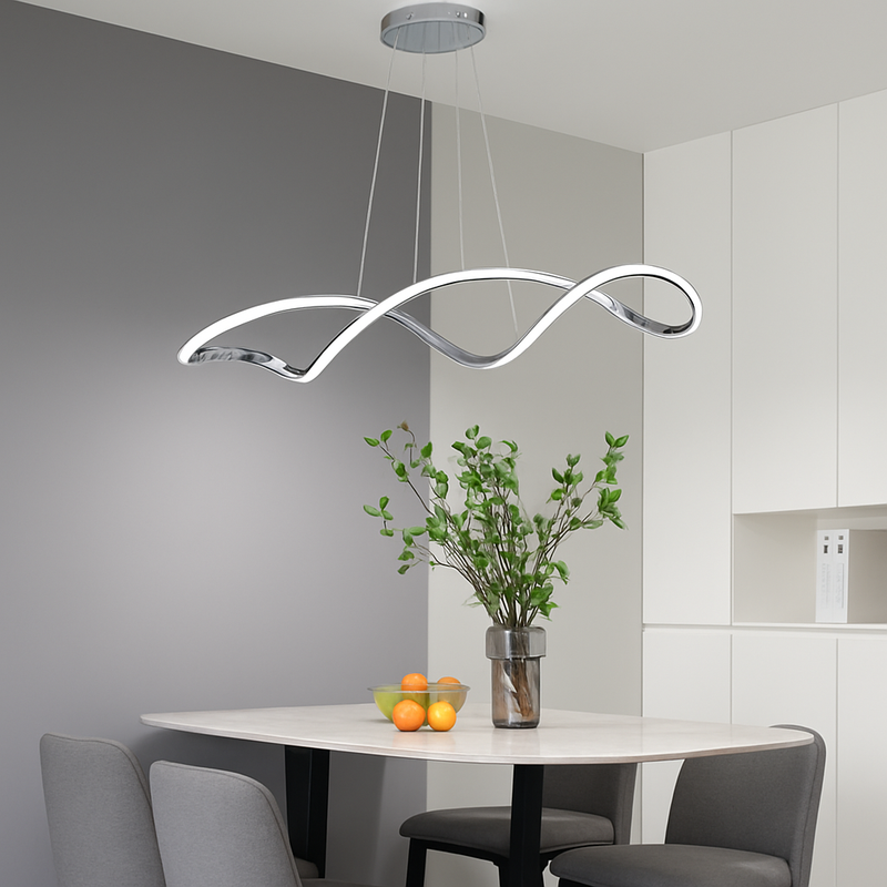 Suspension Suspension LED Lustres LED modernes pour salle à manger salon chambre L92cm Or / Chrome / Noir Télécommande / Contrôle APP