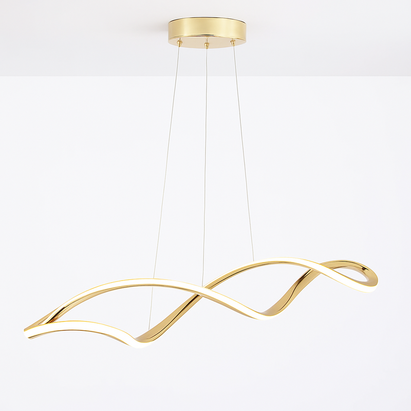 Suspension Suspension LED Lustres LED modernes pour salle à manger salon chambre L92cm Or / Chrome / Noir Télécommande / Contrôle APP