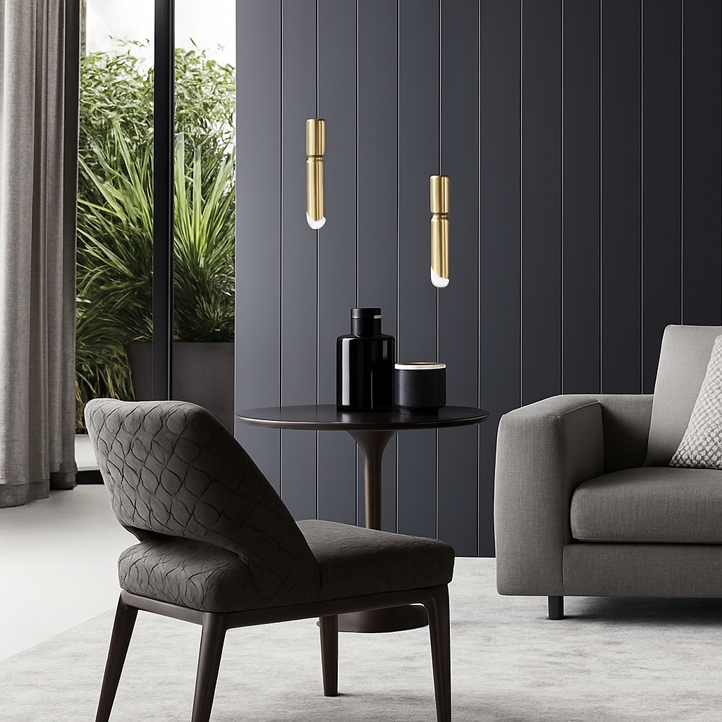 suspension tube doré pour luminaires modernes et élégants - vue 5 sur 5