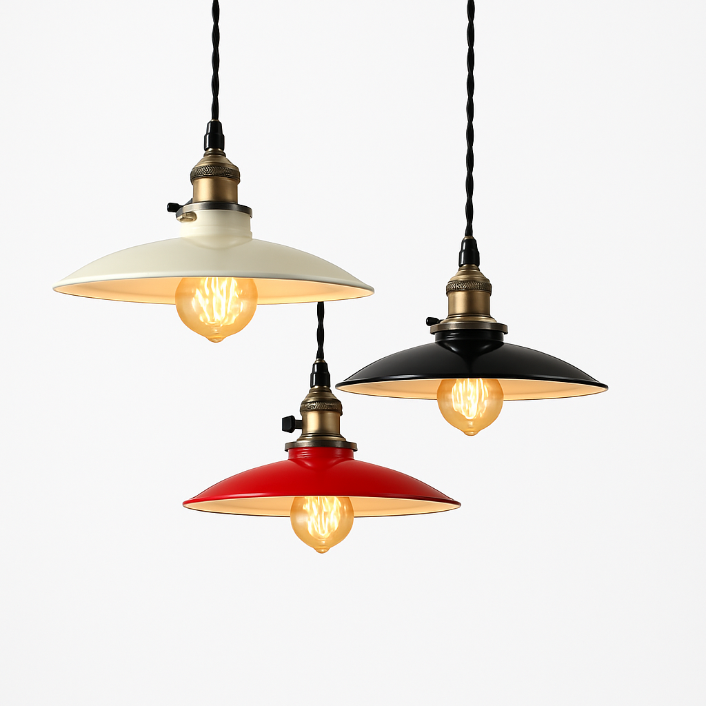 Suspension vintage à LED style rétro en métal - vue 4 sur 9