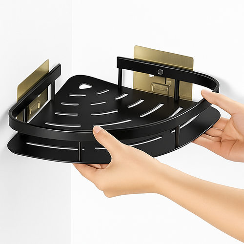 étagère murale en aluminium pour shampoing et maquillage sans perçage