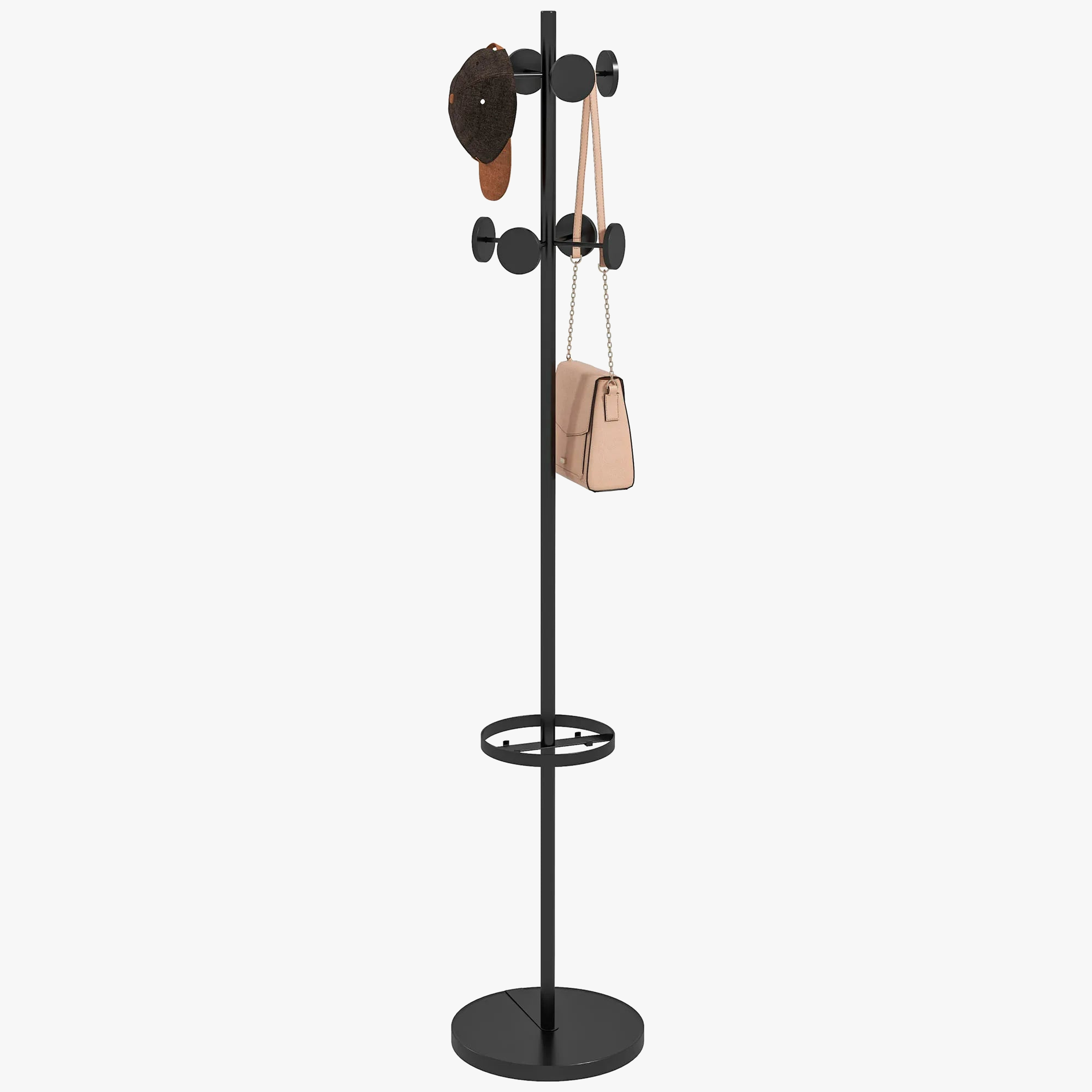 étagère originale en forme d'arbre avec porte-parapluies design