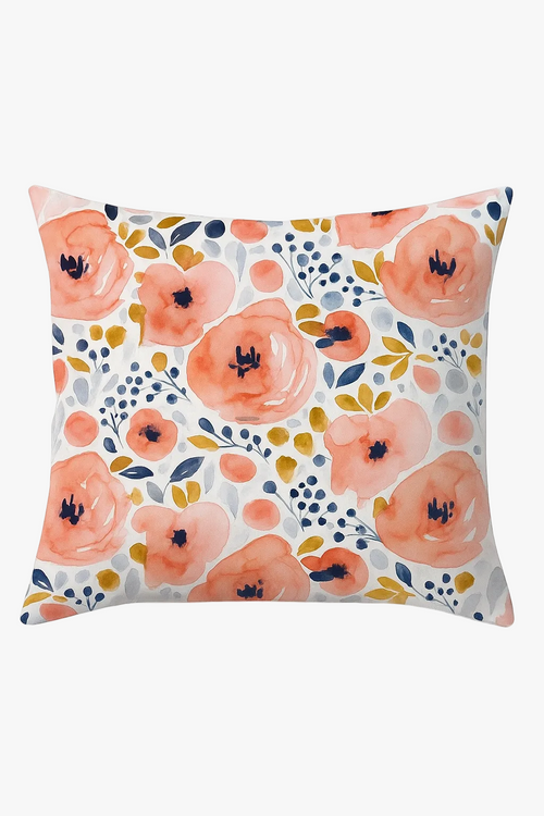 taie d'oreiller carrée à fleurs 45 cm x 45 cm