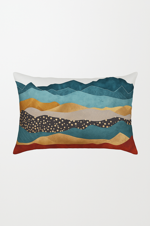 taie d'oreiller rectangulaire style chinois à rayures aquarelle