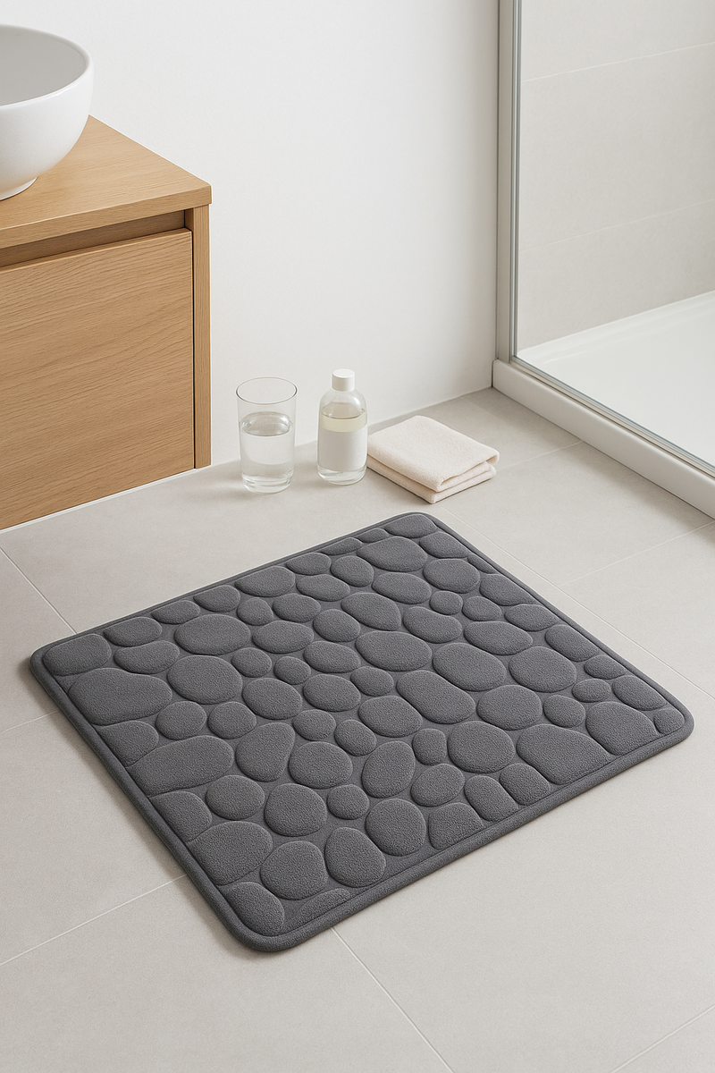tapis de bain 3d pavés antidérapant absorbant rapide