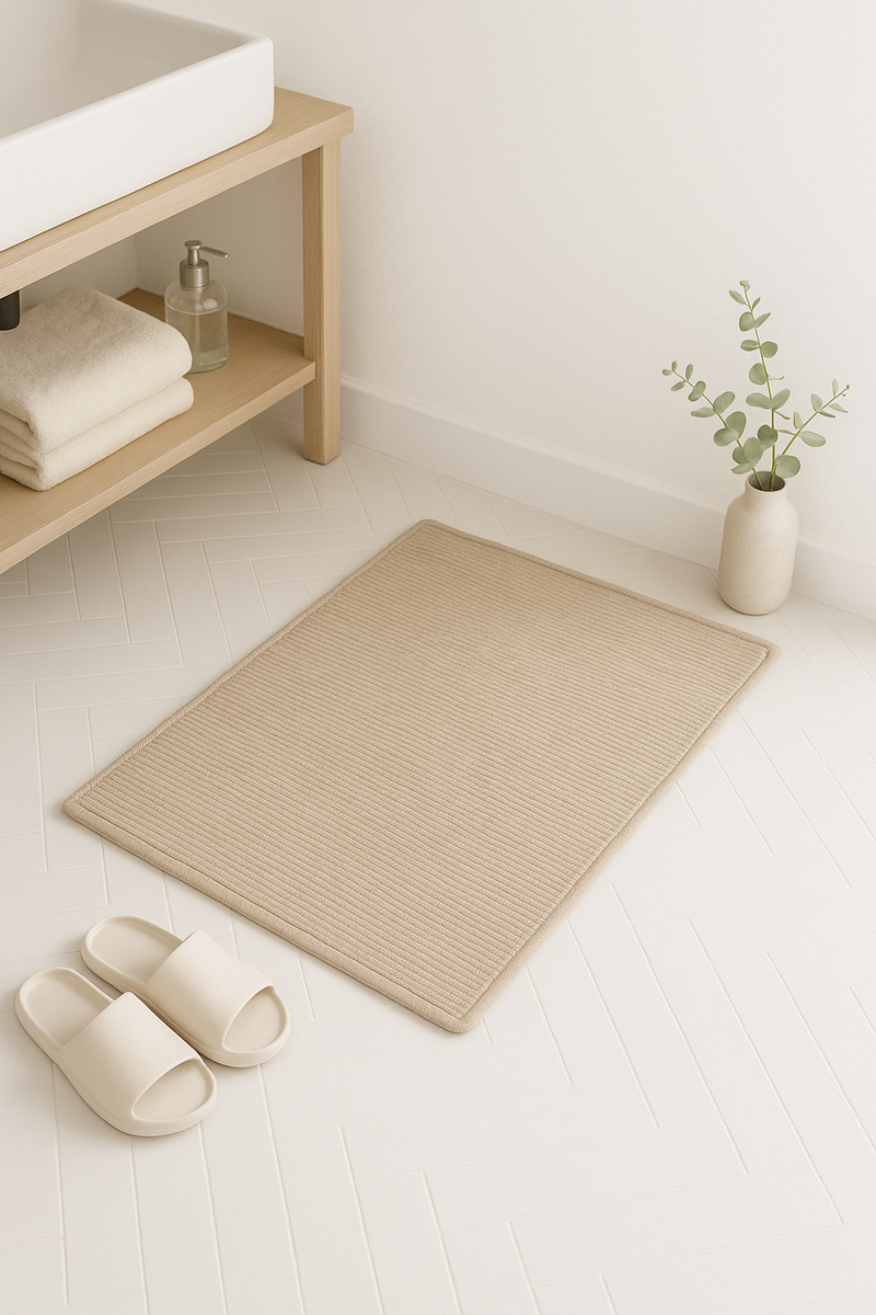 Tapis de bain antidérapant coton style pastoral absorbant