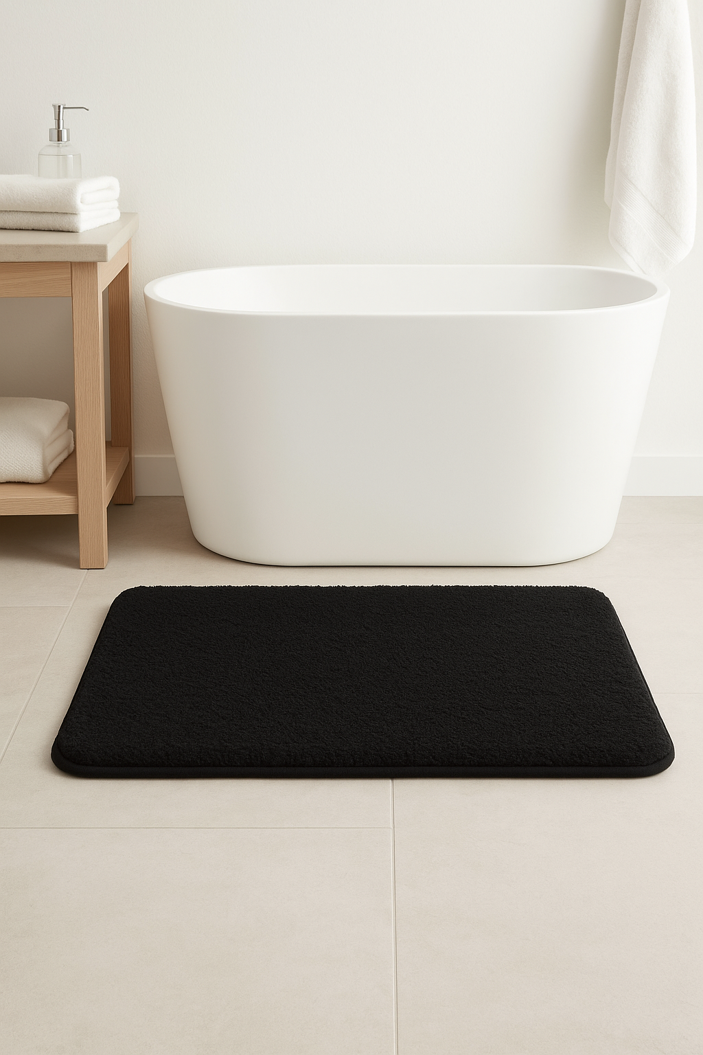 tapis de bain antidérapant épais absorbant poils longs - vue 3 sur 2