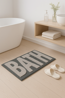 Tapis de bain antidérapant motif lettres spa mignon