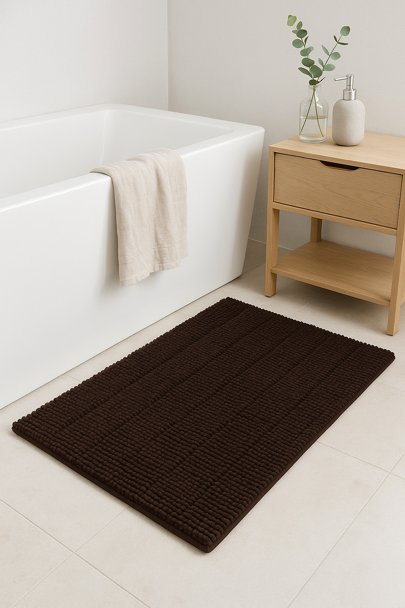tapis de bain chenille ultra absorbant antidérapant rayé