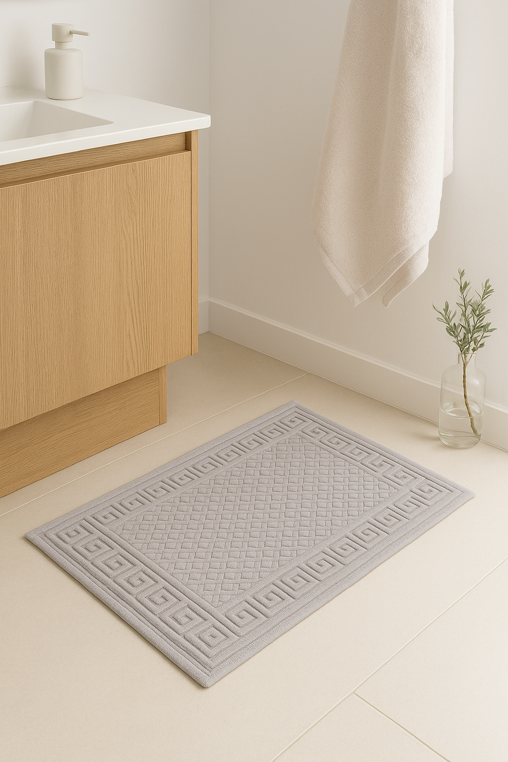 Tapis de bain coton absorbant motif cartoon moderne - vue 3 sur 2