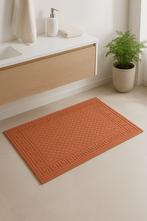 tapis de bain coton absorbant motif cartoon moderne